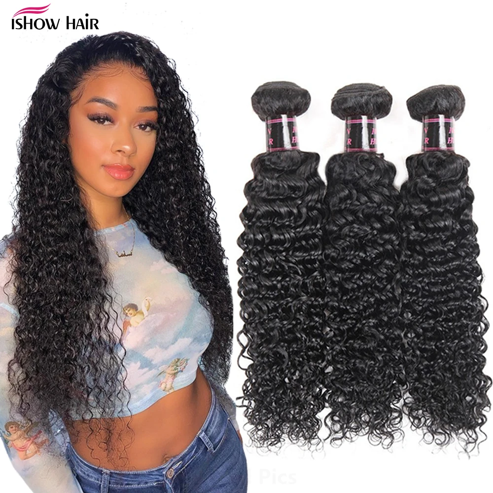 Ishow кудрявые волосы пряди 100% человеческие бразильские афро волосы|promotion|promotion