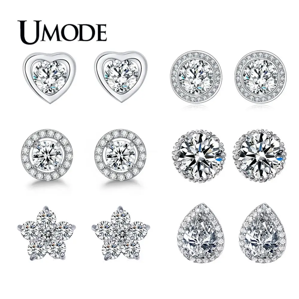 UMODE, серьги-гвоздики в форме груши, циркония, капли воды, для женщин, модные ювелирные изделия, Brincos Pendientes Mujer Moda Oorbellen AUE0026