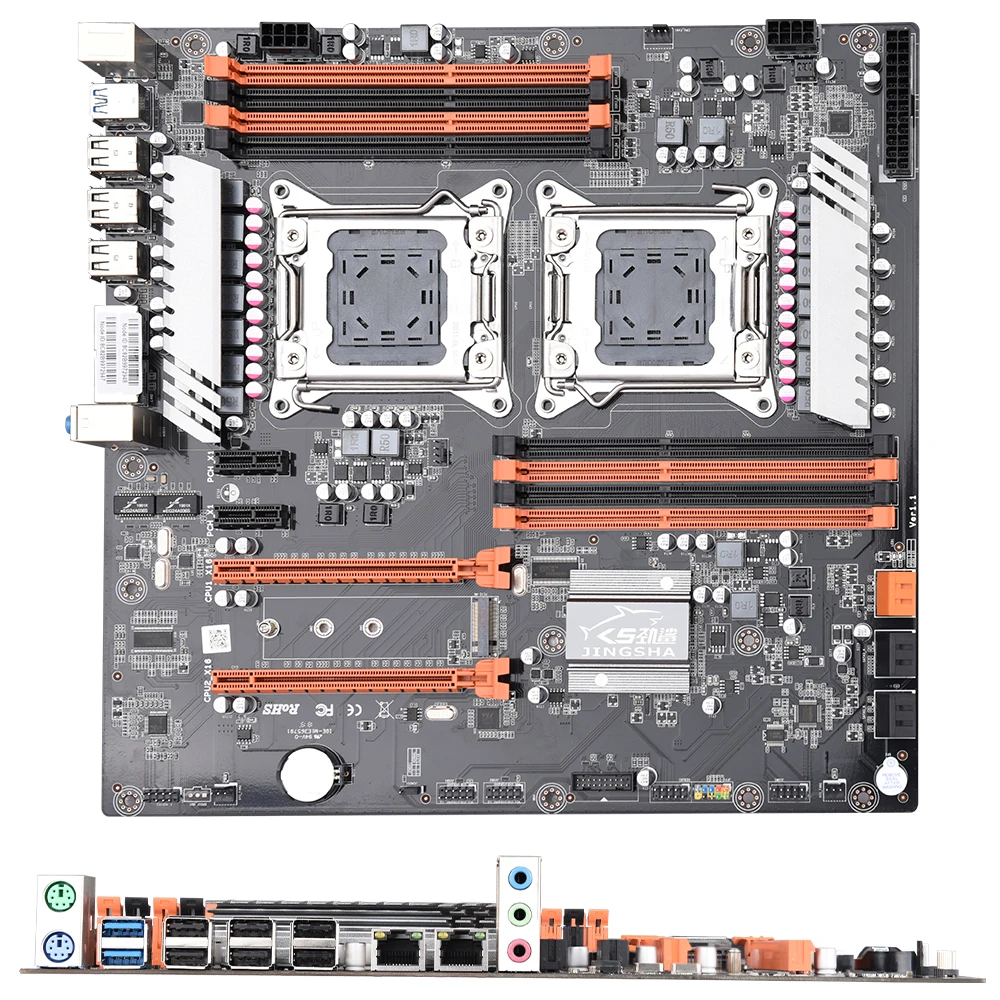 Материнская плата JINGSHA X79 с двумя процессорами LGA2011 SATA3.0 ATX 8 каналов двойной