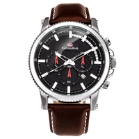 quartz watch vicvs new luxury men outdoor mens watches sport watches chronograph wristwatch clock leather wrist watch