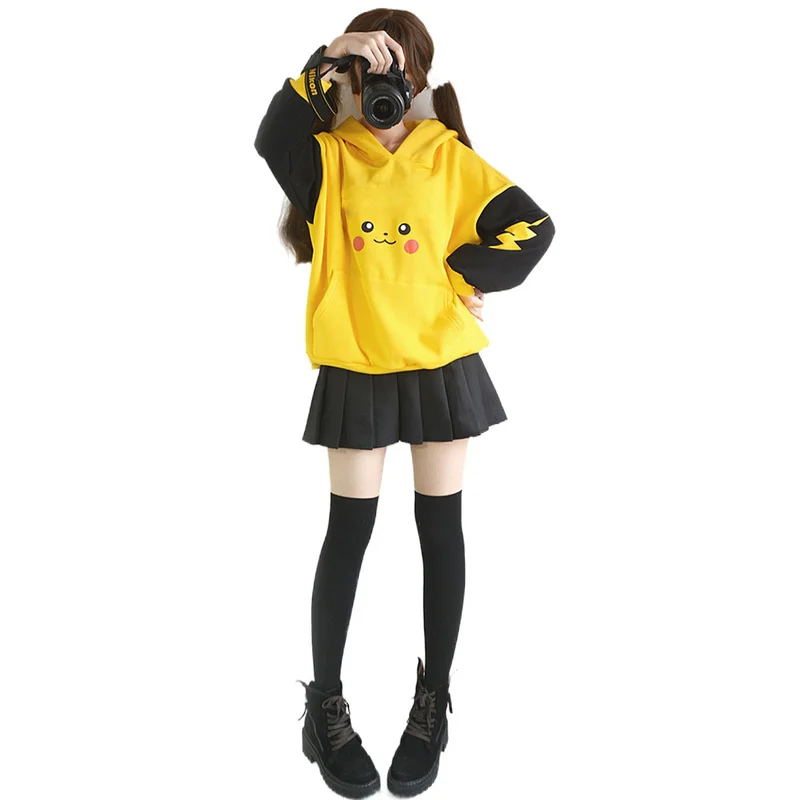 Короткая футболка с героями из японского аниме Kawaii толстовка Пикачу худи 2021