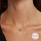 Женское Ожерелье CANNER из настоящего стерлингового серебра 925 пробы, модное ожерелье с подвеской в форме сердца, колье-чокер, цепочка, ювелирные изделия