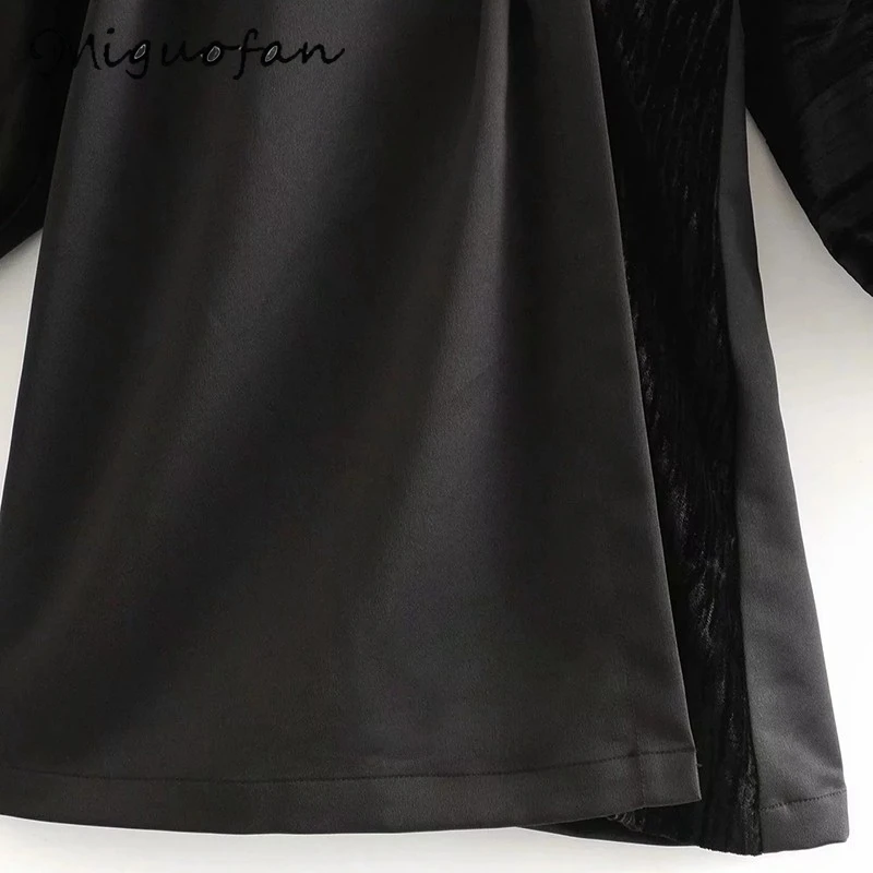 Женское Клубное платье Miguofan черное плиссированное с глубоким v образным вырезом