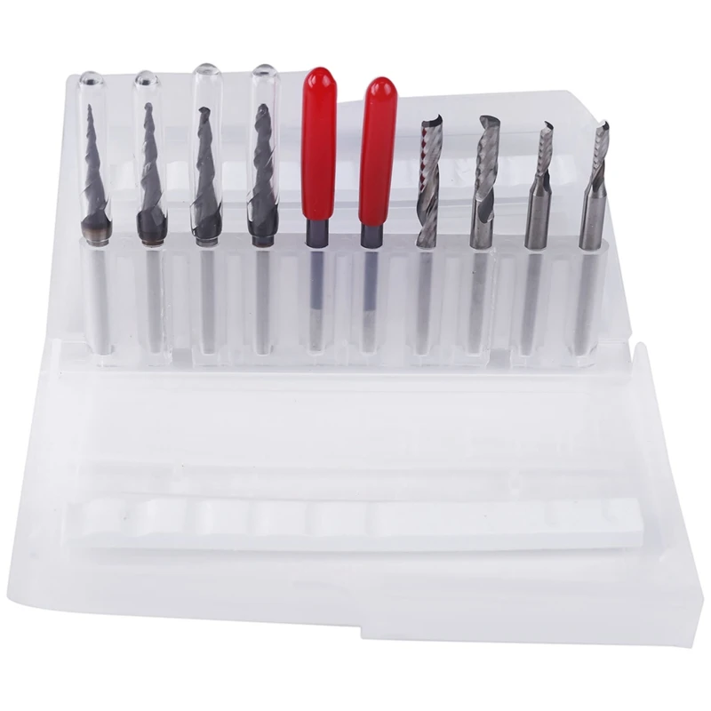 

CNC Solid Carbide Engraving Bits Milling Cutter Woodwork Set 3.175Mm Shank Router Bits for Carving Wood Tools