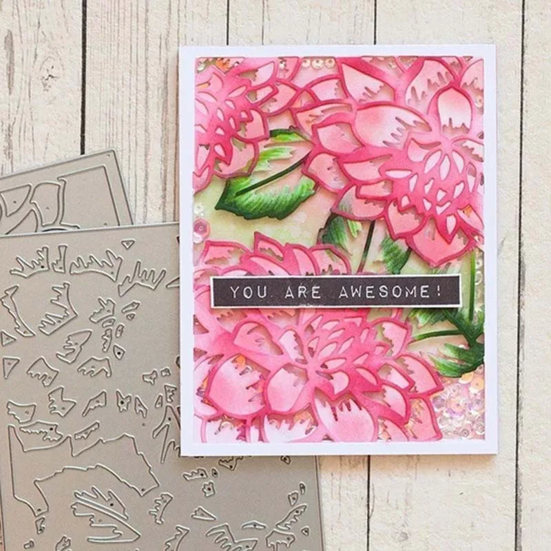 

JC Flower Frame Background Metal Cutting Dies for Scrapbooking Craft Cut Die Stencil Decor Paper Mold Card Make Model Template