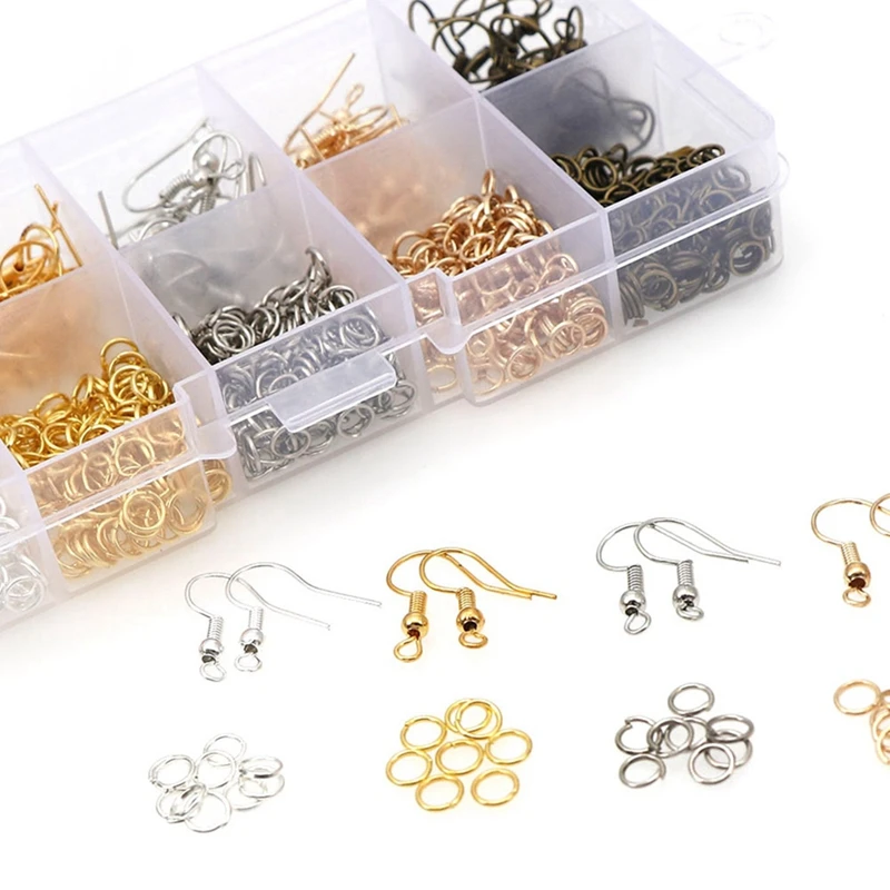 

1set Ear Hooks Single Circle Earrings Earrings Diy Material & 200Pcs Metal Earring Hook, Used for Jewelry Making