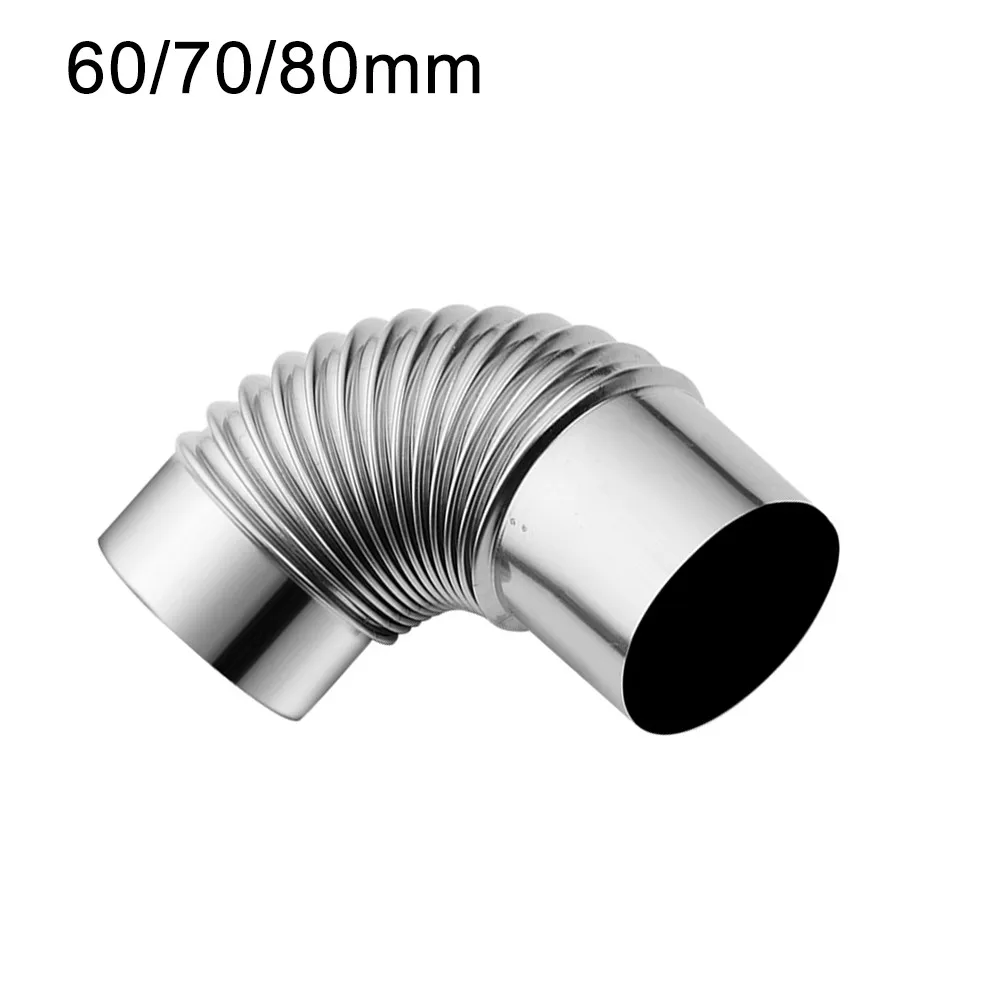 Chimney Elbow Pipe 90° 60/70/80mm Stainless Steel Elbow Chimney Liner Bend Elbow Pipe Multi Flue Stove Pipe Accessories