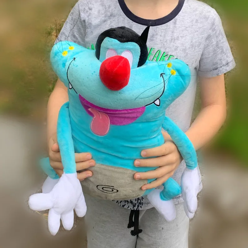 Французская мультяшная плюшевая кукла Oggy и тараканов 37 см