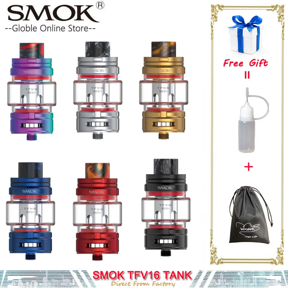 Аутентичный SMOK TFV16 бак 9 мл электронная сигарета распылитель 510 нить TFV 16 сетка