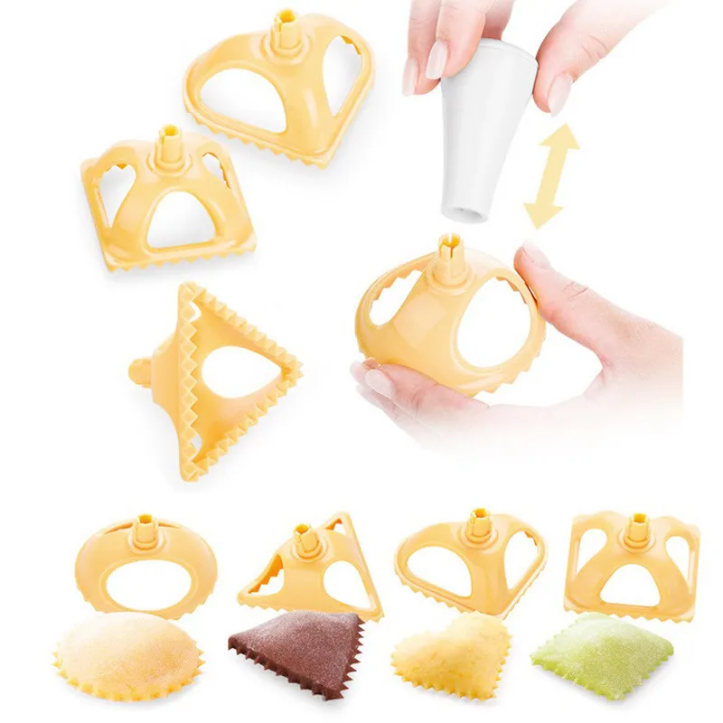 

4pcs Dumpling Machine 4 Kinds Of Dough Ball Cookies Die Kitchen Point Processing Tool Food-Grade PP Dumpling Molds Kitchen Tools