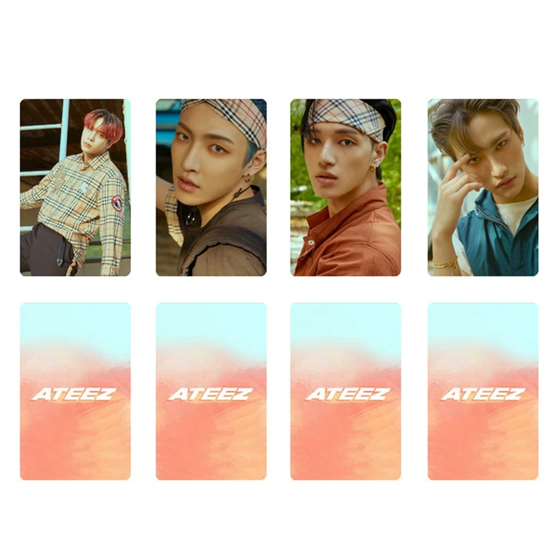 

100pcs/set Kpop Ateez Photocard High Quality Lomo Card Hd Self-made Double-sided Print Photo Album Cards