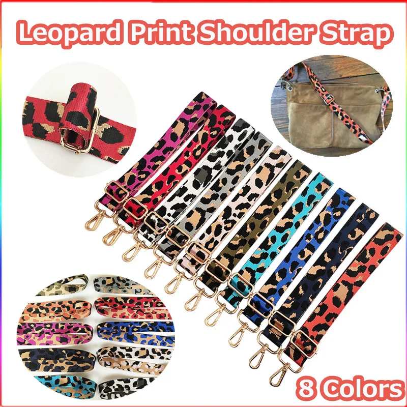 

Leopard Bag Strap Adjustable Shoulder Crossbody Bag Belt Messenger Strap Handle Women Wide 3.8Cm Handbag Straps Decorative