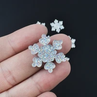 10pcslot resin snowflake glitter flash flat back cabochon charms jewelry hair accessories phone case decoration accessory2