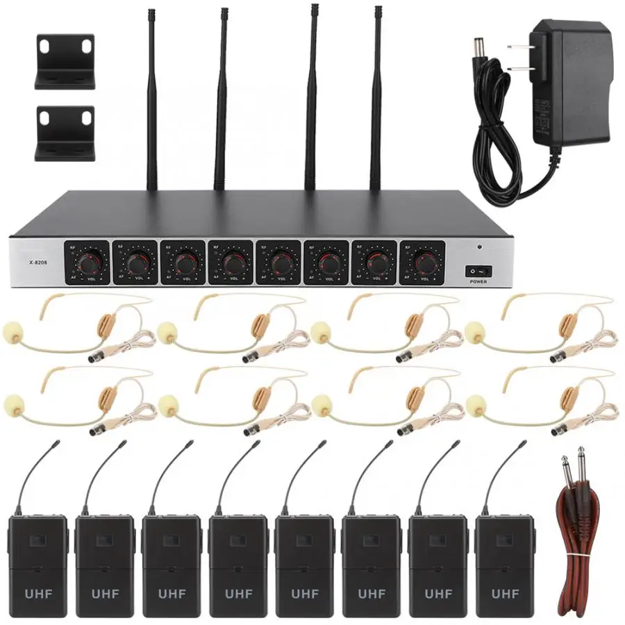 Профессиональный микрофон 8 каналов большой конференц для связи комплект