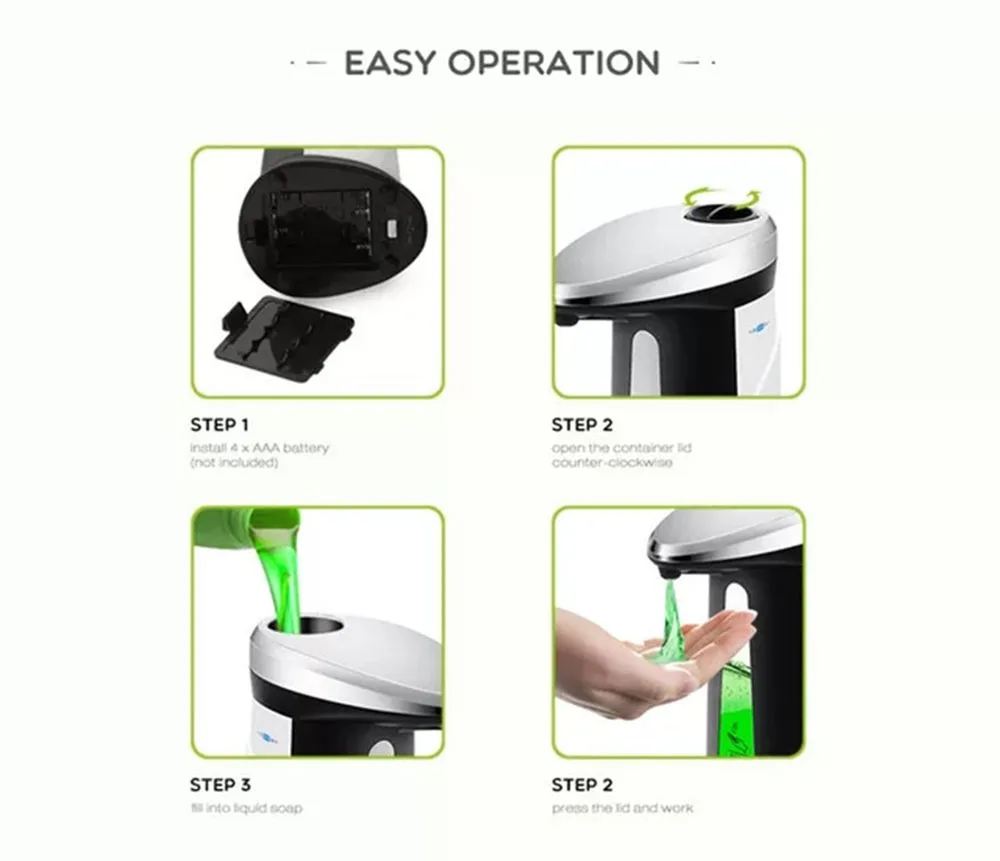 

LEDFRE 400ml Automatic Sensor Touch-free Soap Sanitizer Dispenser Bathroom Shampoo Hand Soap Bottle Accessories LF71021
