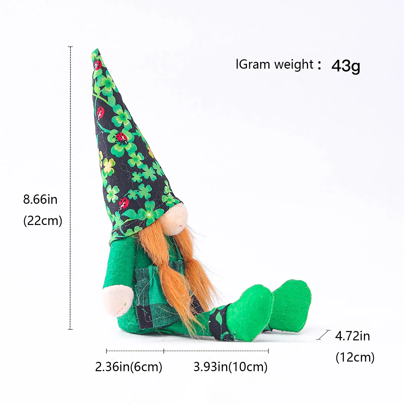 

Home Gnome Plush Home Desktop Decoration Ornaments Faceless doll For St Patrick's Day 2PCS Sitting position Festive Decoration