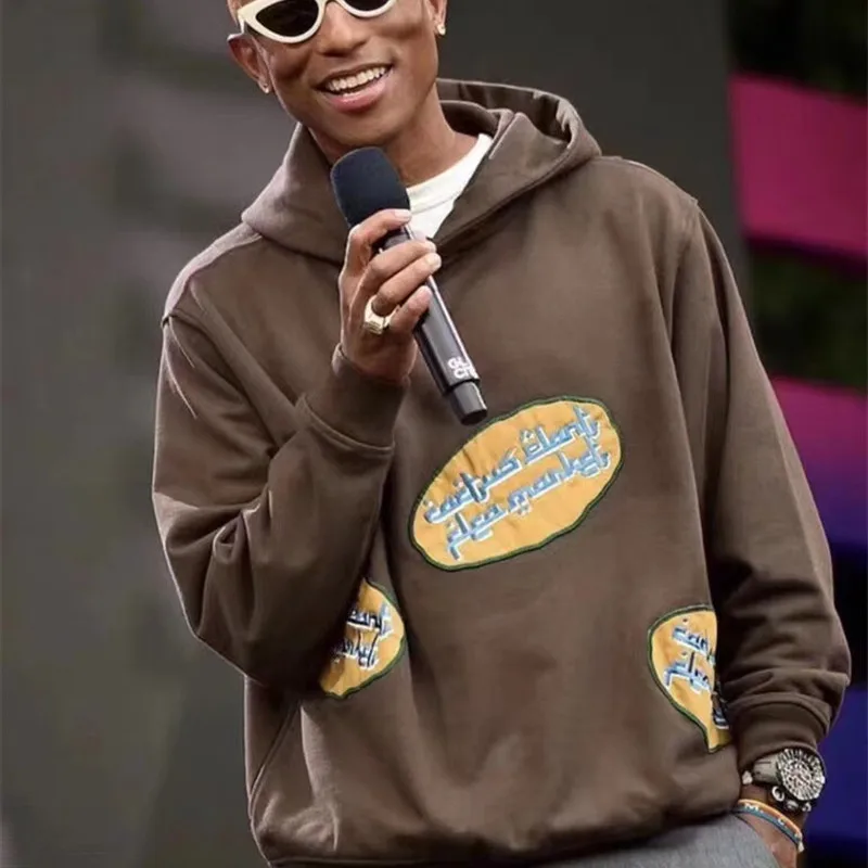 Kanye CPFM.XYZ арабский логотип коричневые толстовки для мужчин и женщин пуловер