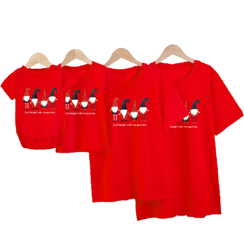 Camisetas familiares de estilo callejero de Pap&aacute; Noel para Navidad, ropa para Madre y ni&ntilde;o, Top, pelele, aspecto familiar-5
