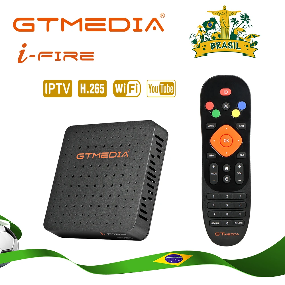 Бразилия GTMedia Ifire IP tv Box Цифровой телеприставка телевизионный декодер FULL HD 1080P(H.265) Встроенный модуль Wi-Fi IP tv box Поддержка M3U