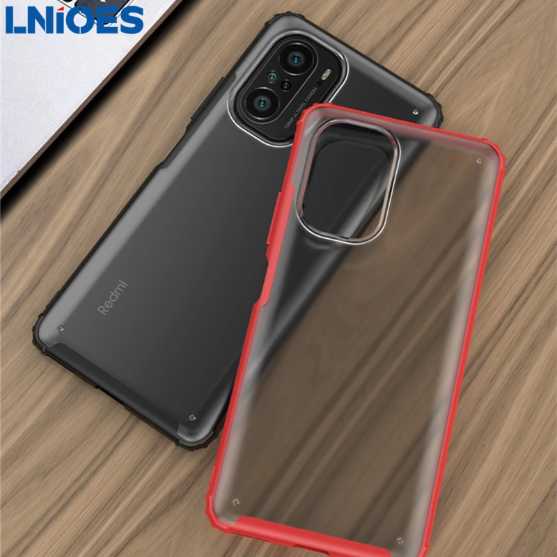 

Чехол для Xiaomi Redmi K40, силиконовый поликарбонатный смешанный матовый прозрачный чехол K40 Pro Plus, противоударный армированный чехол для Xiaomi Redmi ...