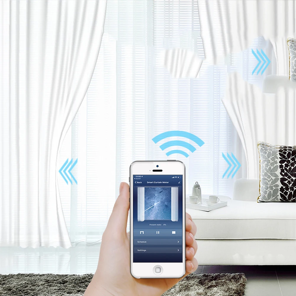 Wifi умная электрическая занавеска открывающая и закрывающая бесшумный двигатель