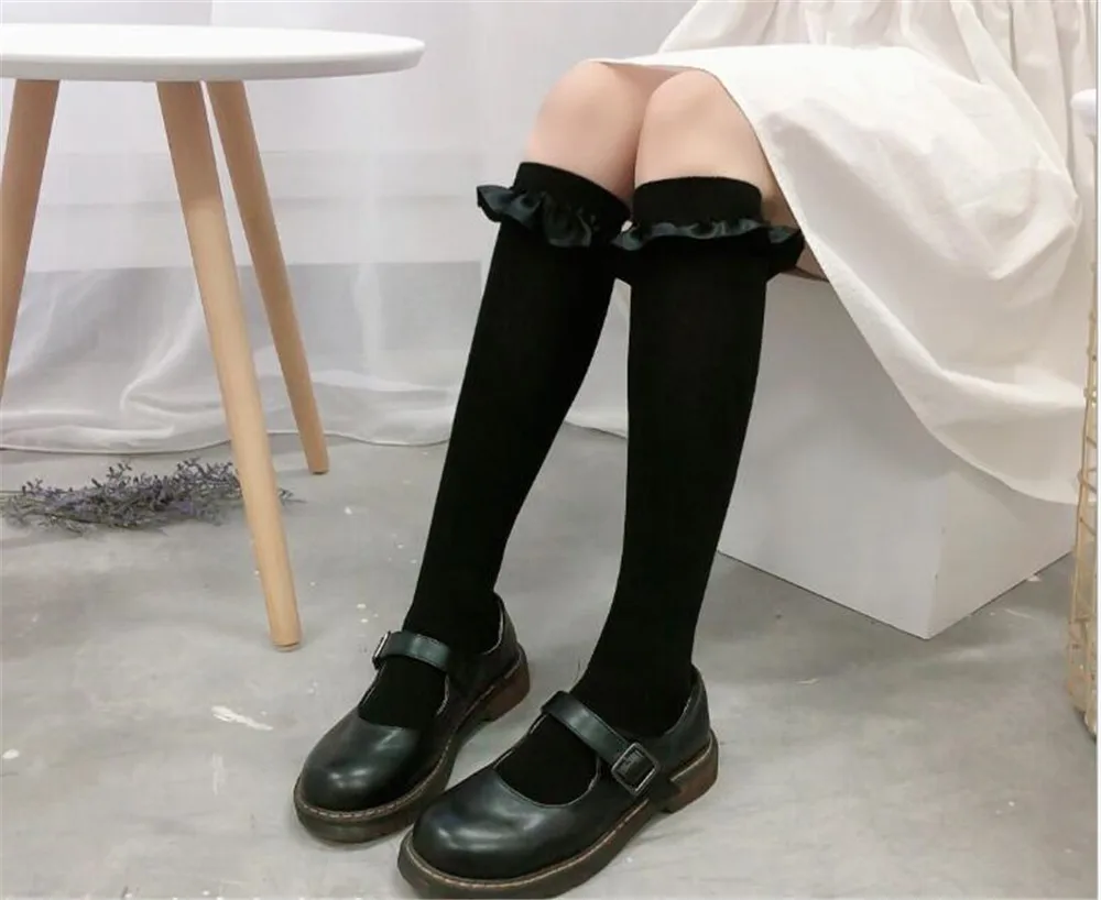 Аниме Косплей Лолита девушки Лента Топ носки леггинсы сексуальные хлопковые