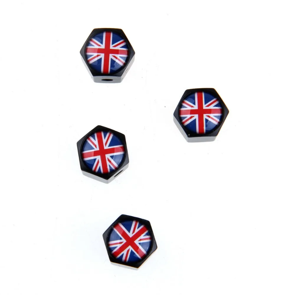 Автомобильные колпачки клапанов POSSBAY с флагом Великобритании черные