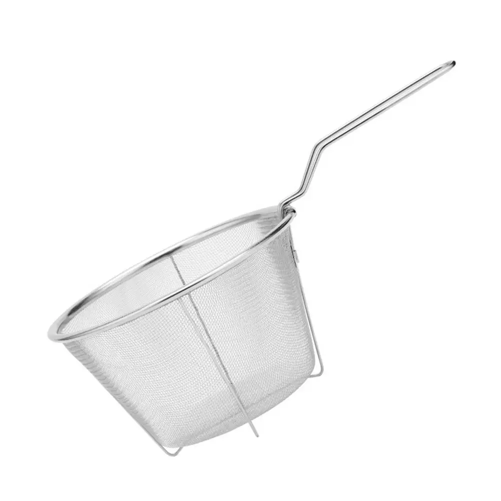 

Stainless Steel Frying Basket Colander Strainer Round French Fries Fried Filter Spoon Pot Edge Household Frying Mesh Basket