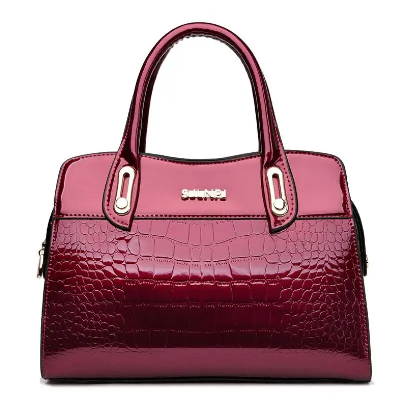 Новая женская Высококачественная лакированная кожа сумки из натуральной кожи