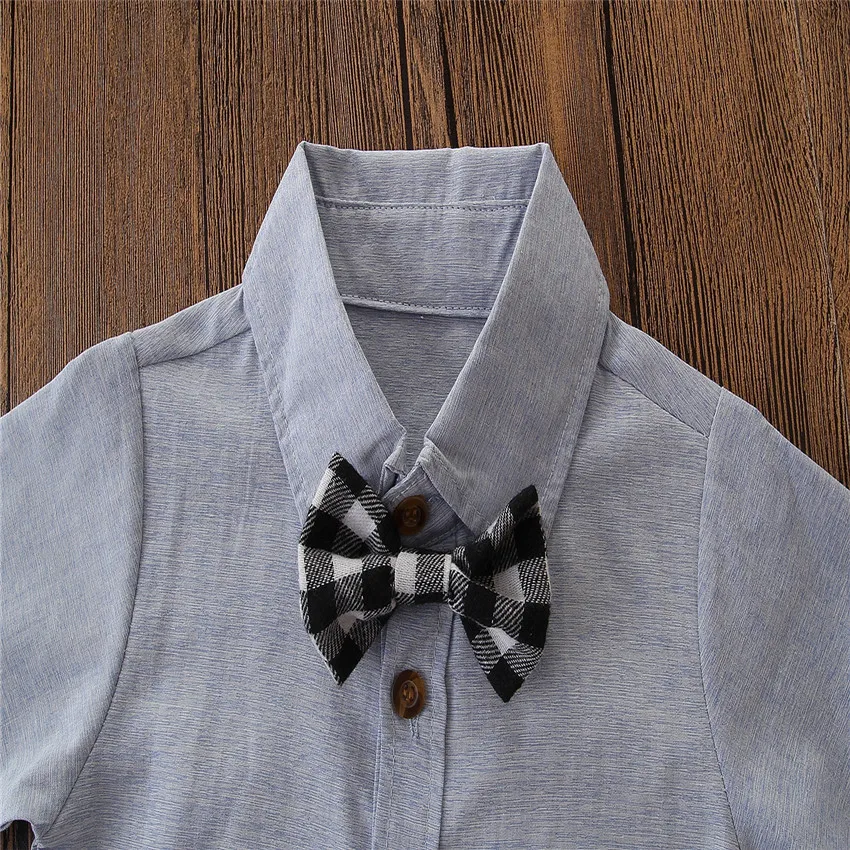 CYSINCOS комплекты одежды для детей осенняя синяя рубашка маленьких мальчиков