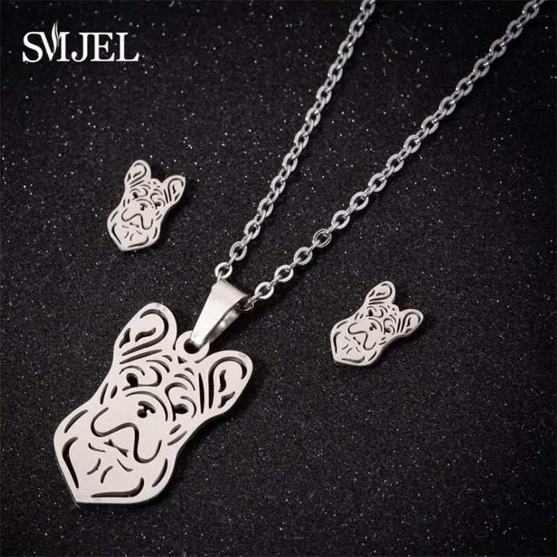 Silver Jewelry Set SMJEL перо из нержавеющей стали серьги ювелирные изделия, Золотая цепь наборы женщин bijoux enfant fille Амулет Бусы с орлами оптом - Окраска металла: Silver Jewelry Set