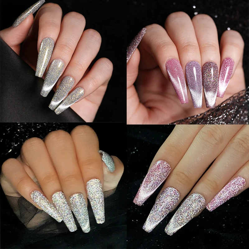 UR SUGAR 7.5ml Reflective Cat Magnetic Gel iridescent Effect Glitter Soak Off UV Nail DIY Art Decoration | Красота и здоровье