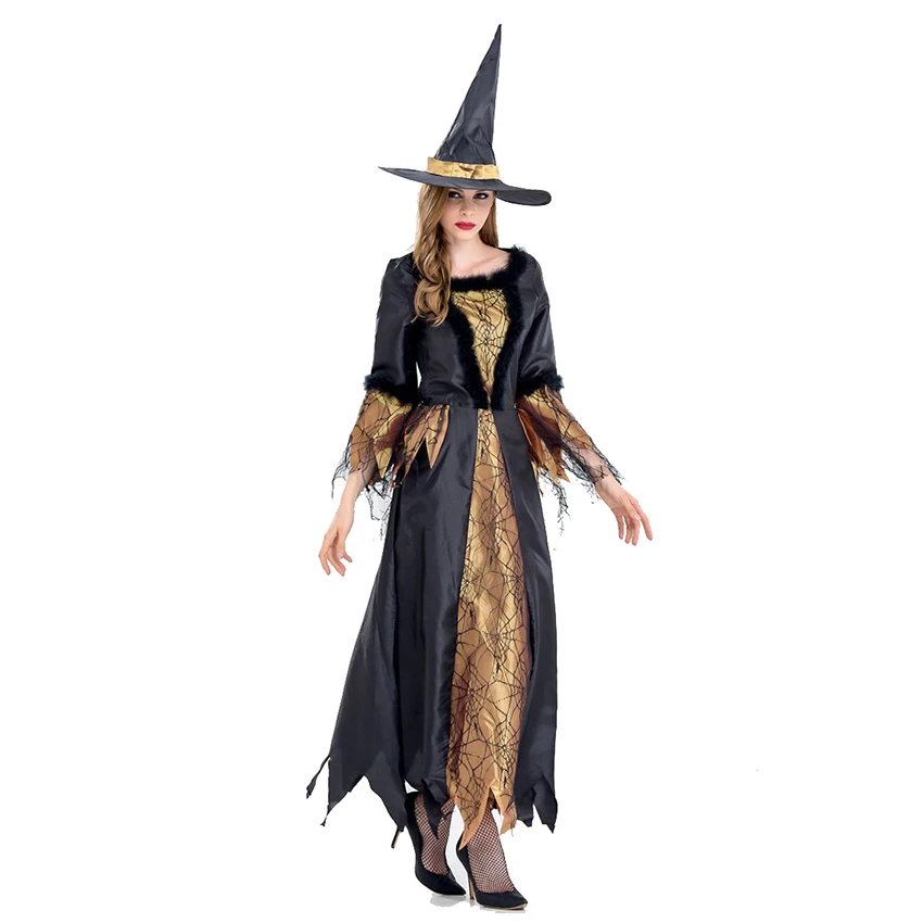 Костюмы ведьмы черный королевы на Хэллоуин одежда сексуальная ужас костюмы для