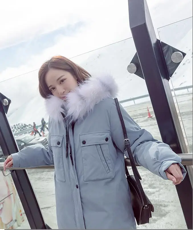 Новинка 2019 зимняя однотонная теплая Свободная куртка с капюшоном и длинным