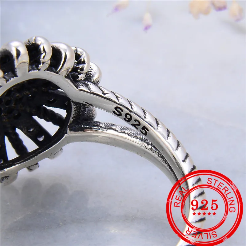 

Korean style 100% 925 sterling silver ring retro style Thai style silver ring wedding gift fashion sterling silver jewelry