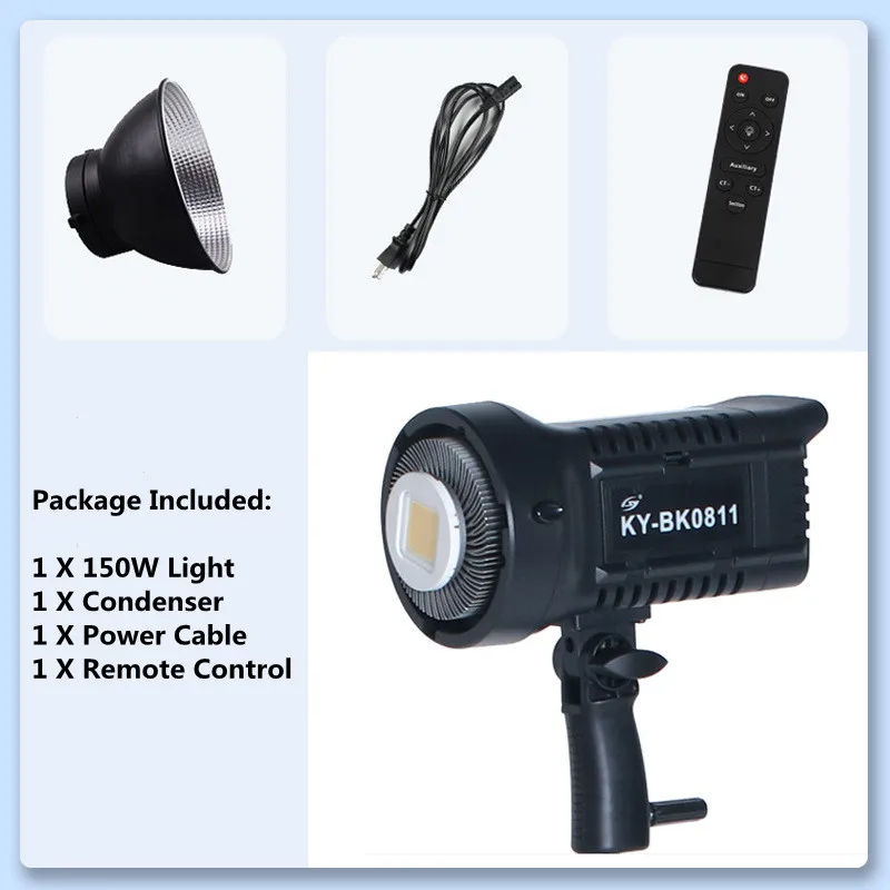 

Professional 150W LED Video Light Photography Lighting CRI 95 11000LM EU UK Plug Photo Studio Fill Lamp With Remote Control