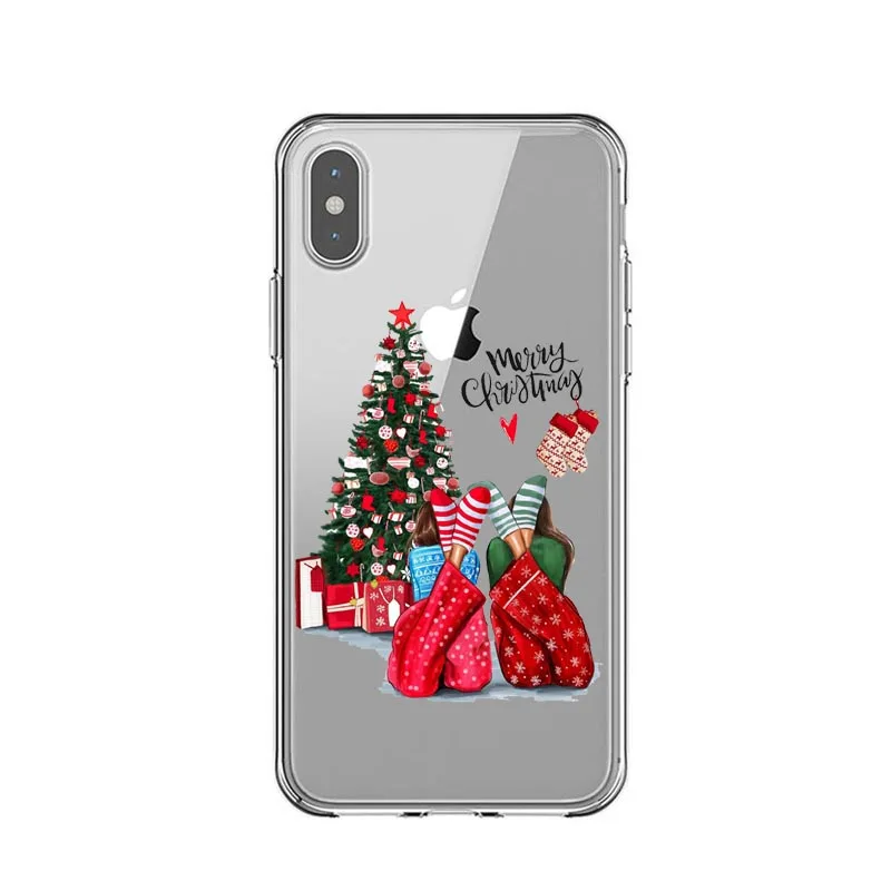 Vogue girl чехол для iPhone 11Pro Max Merry Christmas new year elk мягкий чехол для телефона для iPhone 5S, SE 6 6S 7 8 Plus X XS MAX XR - Цвет: TPU
