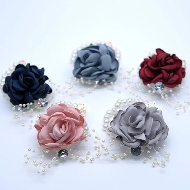 Новинка 2020 корсаж на запястье для подружки невесты Вечерние браслет с розой