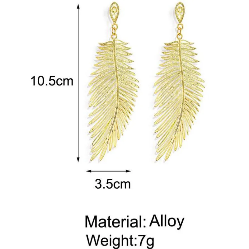 Серьги Timlee E311 New Leaf - творческие ретро-серьги из металла с пером для женщин, популярный аксессуар для оптовой продажи.