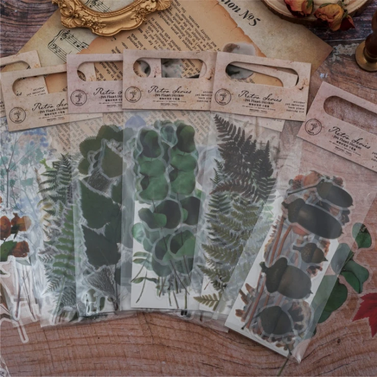 

20pcs/pack Natural Collection Flower Stickers Diary Scrapbooking Album Decoration Pvc Stationery Sticker Label For Kids Gifts