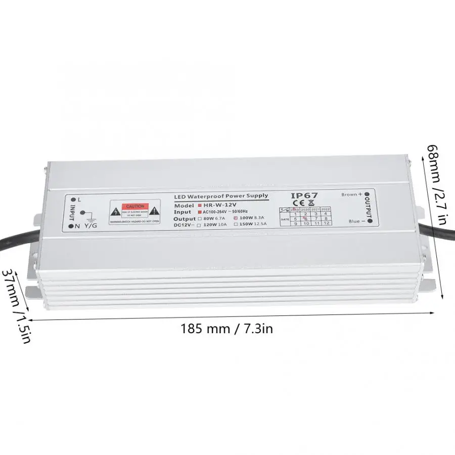 Водонепроницаемый светодиодный переключатель IP67 источник питания постоянного