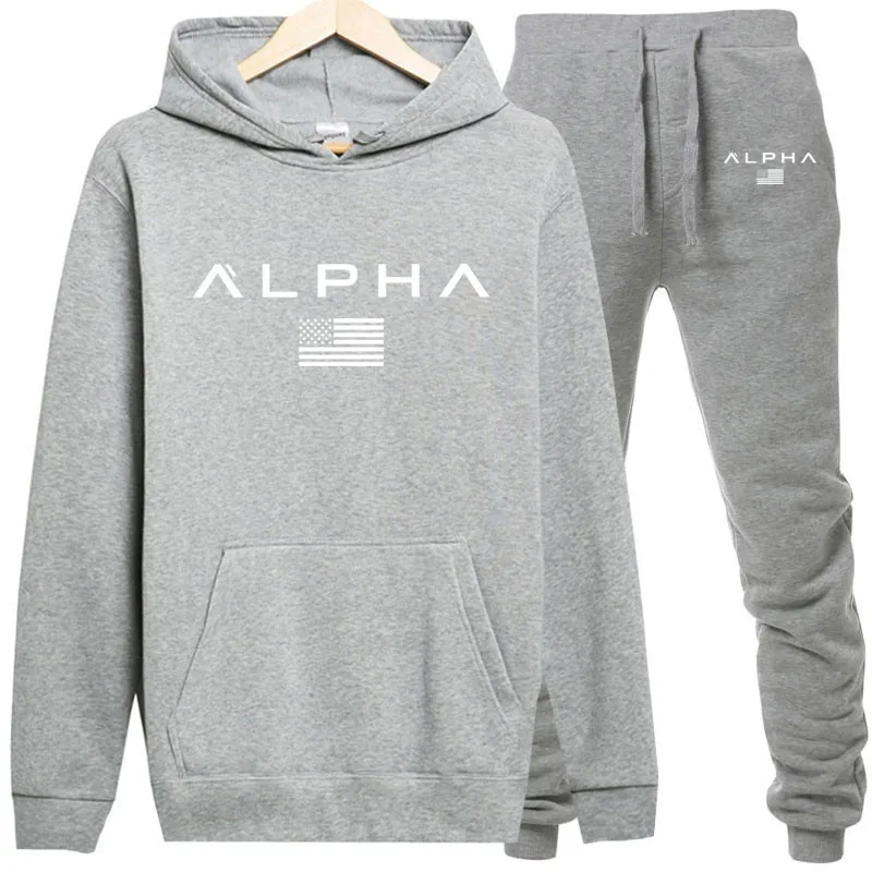 Новый комплект из двух предметов модные толстовки ALPHA мужская спортивная/полевая