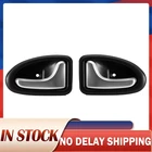 Левая и правая внутренняя дверная ручка автомобиля хромированнаяnСеребристая матовая дверная ручка для Renault Clio 2000-2009 23-45