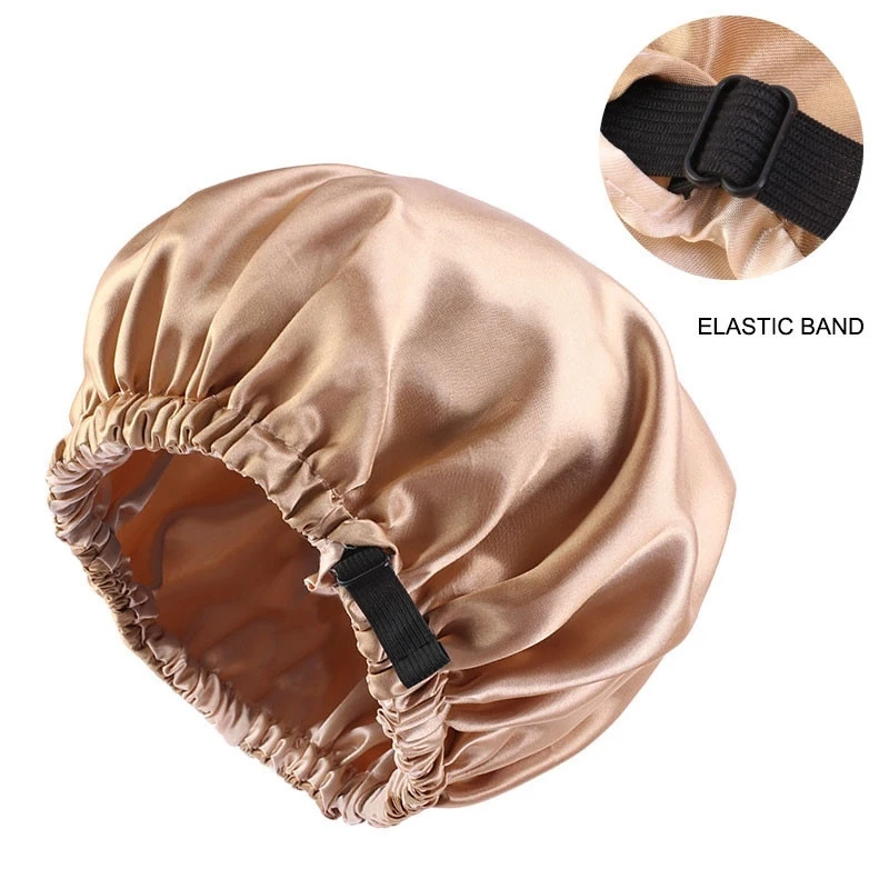 New Satin Hair Cap For Sleeping Invisible Flat Imitation Silk Round Haircare Women Headwear Ceremony
