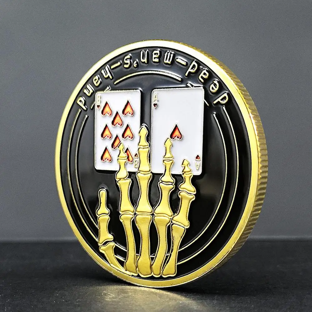 Защищает карты в руке позолоченные монеты покерный чип защита сувенирные | Дом и