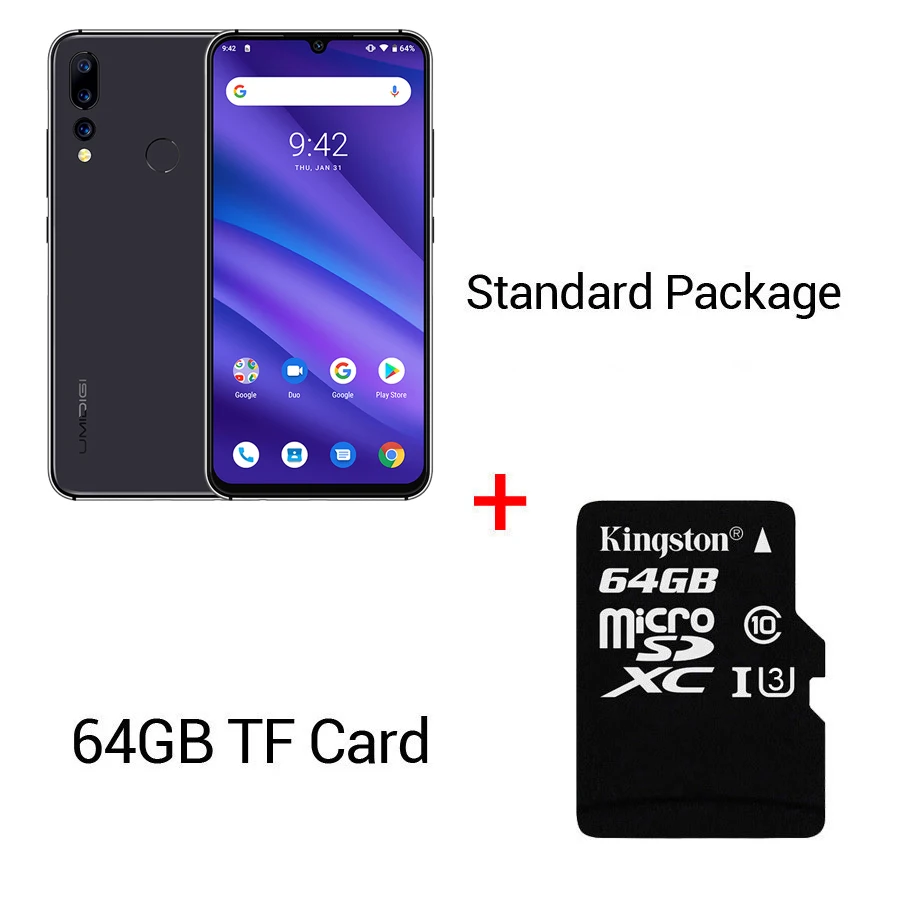 Grey N 64GB Card Global Version UMIDIGI A5 PRO Android 9.0 Octa Core 6.3'' FHD+ Waterdrop 16MP Triple Camera 4150mAh 4GB RAM 4G Mobile Phone - Цвет: Grey N 64GB Card