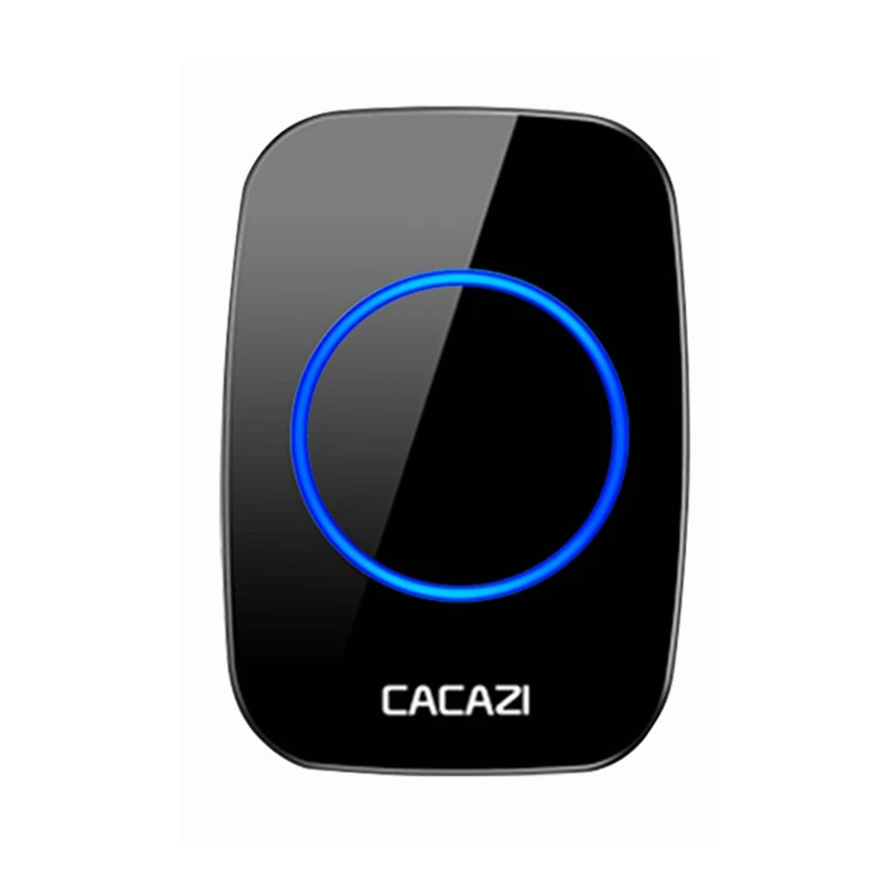 black receiver CACAZI умный беспроводной пейджер дверной звонок домашний старый человек Аварийная сигнализация 80 м дистанционный звонок США ЕС Великобритания вилка 1 Кнопка 1 пейджер 1 приемник - Цвет: black receiver