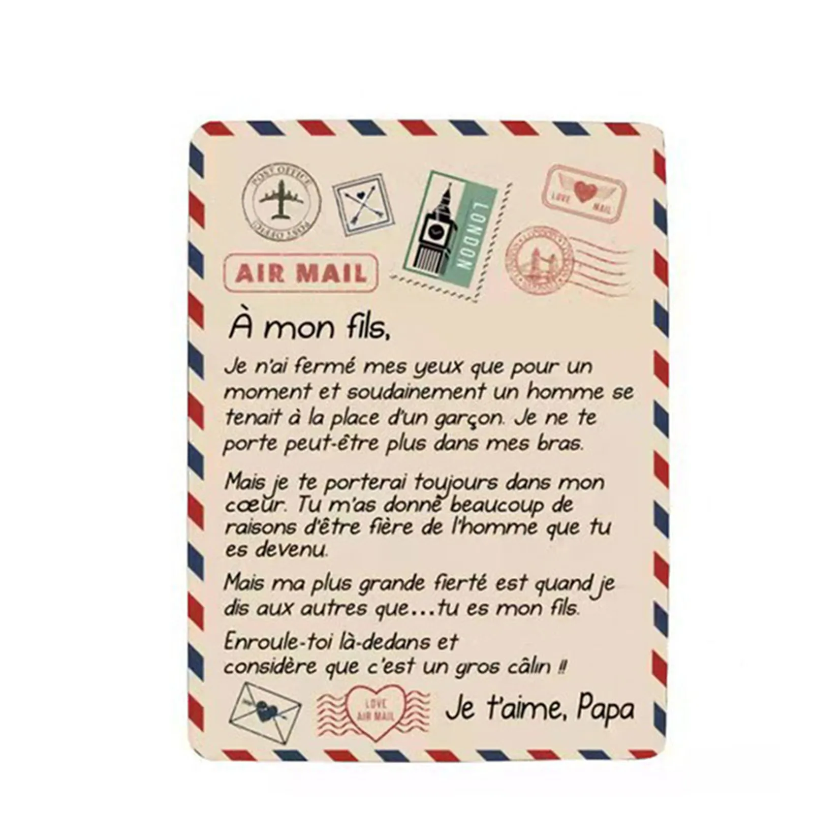 

Premium Blanket Fleece Flannel Throw Blanket Cozy Soft Plush Quilt Blanket Gift for Son/Daughter from Dad ADW889