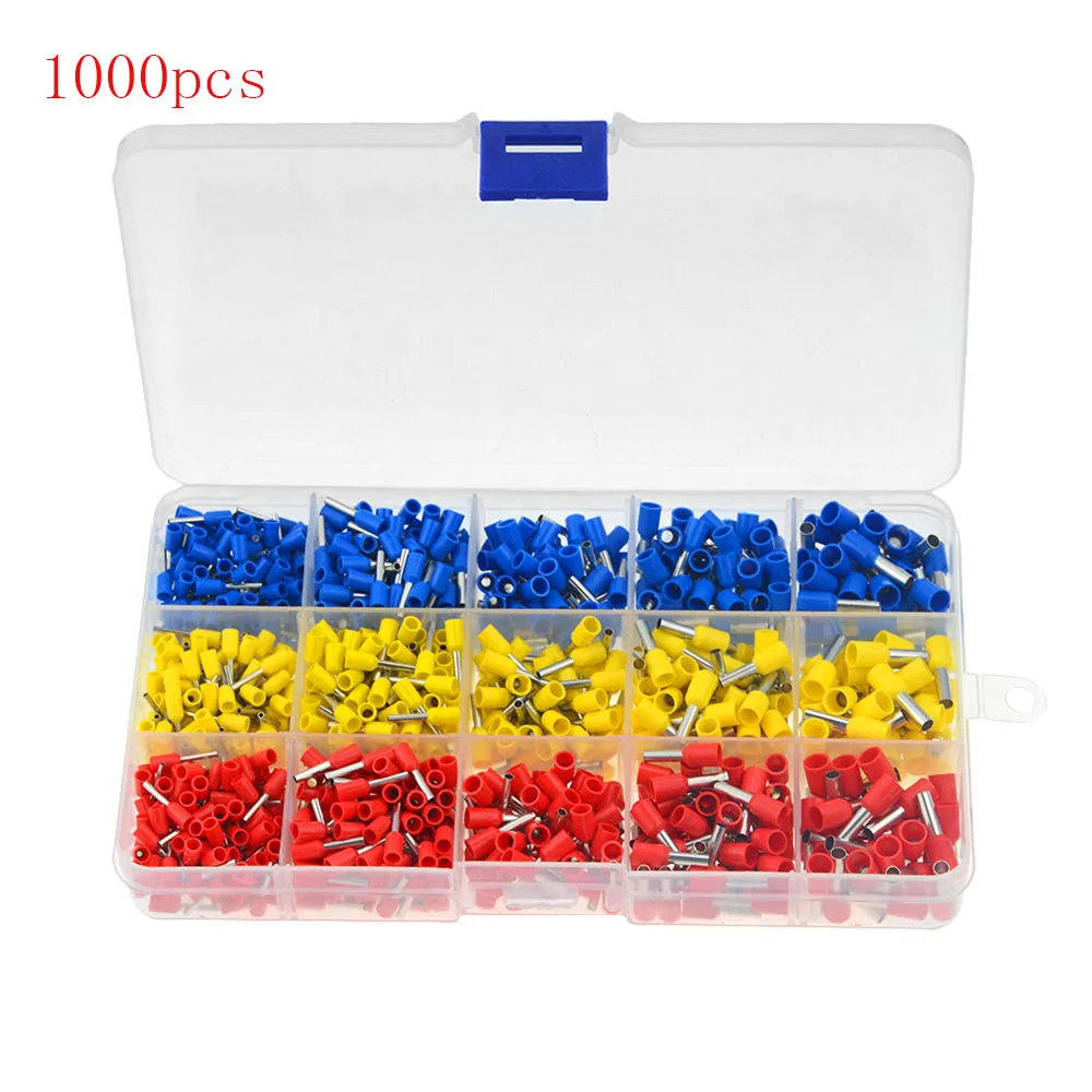 400/600/800/1000 штук в штучной упаковке Красочные трубчатый утепленная холодного отжима терминалы Контактный Терминал Наконечники комплект Conjunto De коннектора