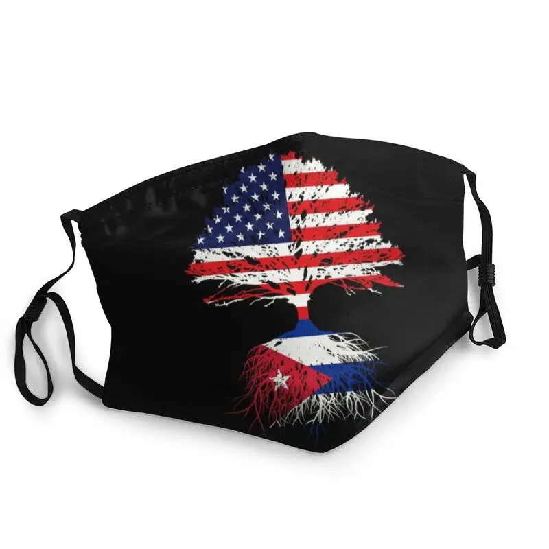 

Куба корни маска из дышащего материала для взрослых в Кубинском стиле американский флаг США Флаги лицевая маска против дымки пыли Защитная ...